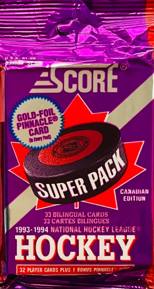 1993-94 Score Canadian Edition Series 1 Hockey Super Pack Balíček